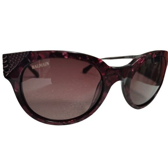 Balmain Paris Burgundy Cat Eye Womens Sunglasses New In Packaging Case Included - Picture 8 of 9